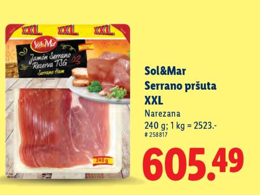 Sol&Mar Serrano pršuta XXL