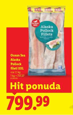 Ocean Sea Alaska Pollock fileti XXL