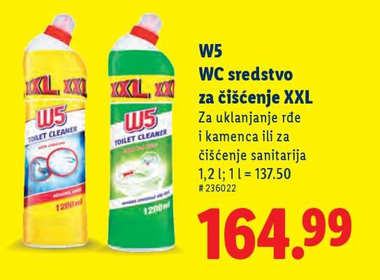 W5 WC sredstvo za čišćenje XXL