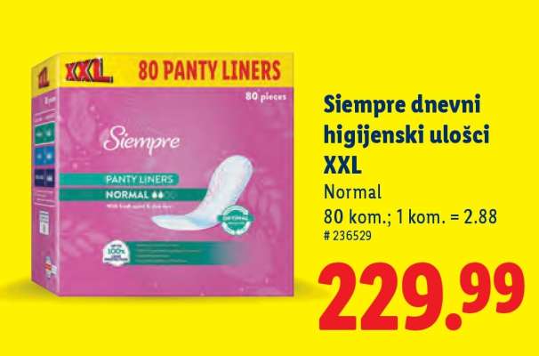 Siempre Dnevni higijenski ulošci XXL