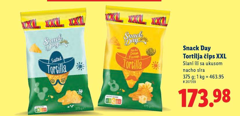 Snack Day Tortilja čips XXL