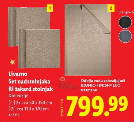 Livarno Set nadstolnjaka ili žakard stolnjak