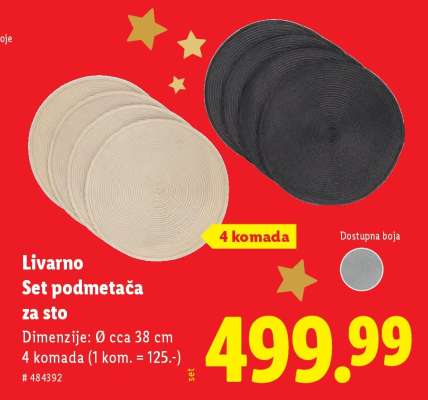 Livarno Set podmetača za sto