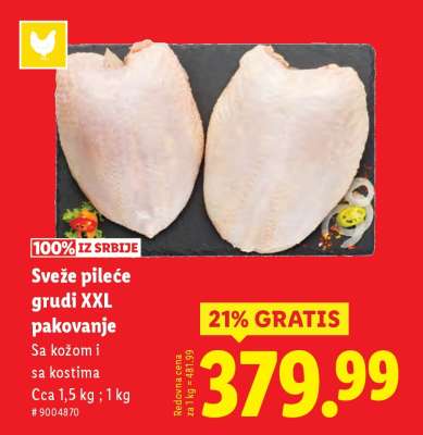 Sveže pileće grudi XXL pakovanje