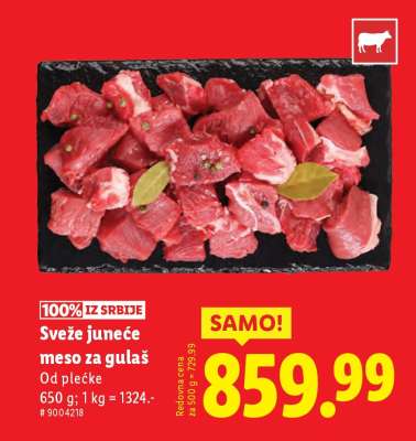 Sveže juneće meso za gulaš