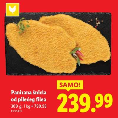 Panirana šnicla od pilećeg filea