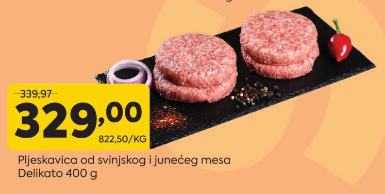 Pljeskavica od svinjskog i junećeg mesa