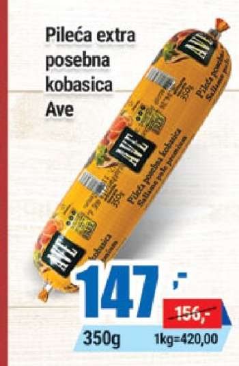 Pileća extra posebna kobasica Ave