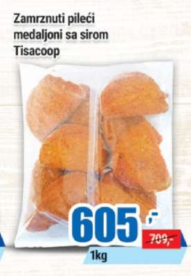Zamrznuti pileći medaljoni sa sirom Tisacoop