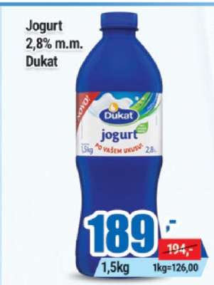 Jogurt 2,8% m.m. Dukat