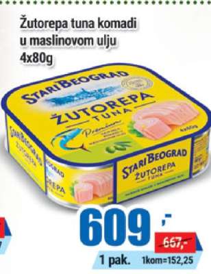 Žutorepa tuna komadi u maslinovom ulju