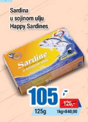 Sardina u sojinom ulju Happy Sardines