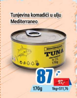 Tunjevina komadići u ulju Mediterraneo