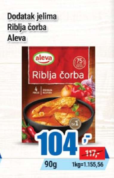 Dodatak jelima Riblja čorba Aleva