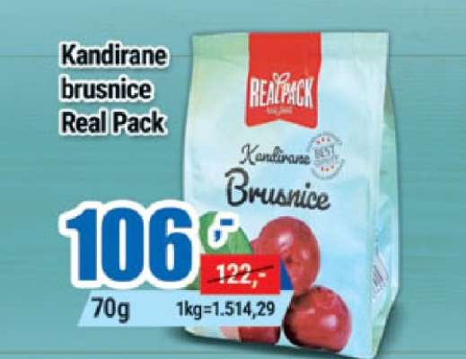 Kandirane brusnice Real Pack