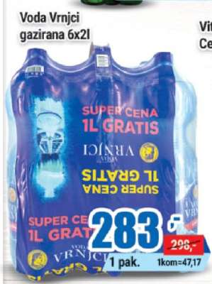Voda Vrnci gazirana 6x2l