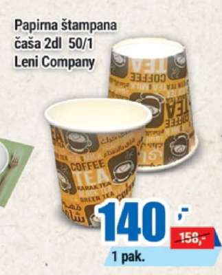 Papirna štampana čaša 2dl 50/1