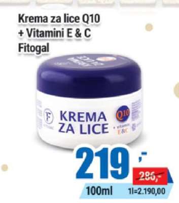 Krema za lice Q10 + Vitamini E & C Fitogal