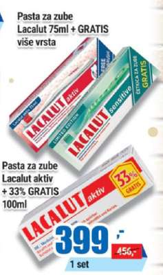 Pasta za zube Lacalut aktiv + 33% GRATIS