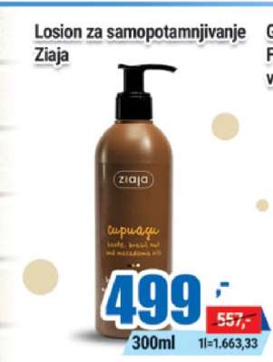Losion za samopotamnjivanje Ziaja