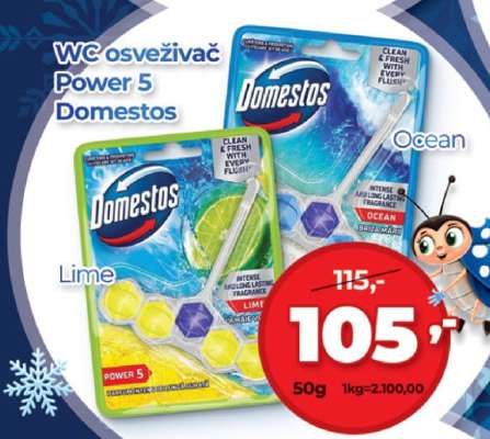 WC osvěživač Power 5 Domestos