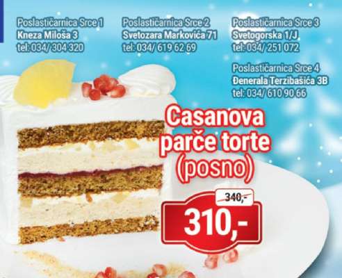 Casanova parče torte (posno)