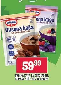 Ovsena kaša sa čokoladom, šumsko voće 60g Dr. Oetker