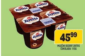 Mléčný dezert Zottis čokoláda 115g