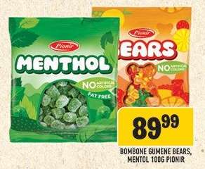 Bombone Gumene Bears, Mentol 100g Pionir