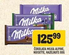 Čokolada Milka Alpine, Noisette, Hazelnuts 80g