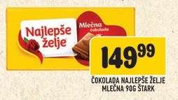Čokolada Najlepše Želje Mlečna 90g Štark