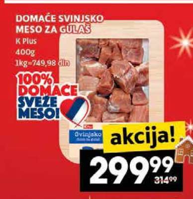 DOMAĆE SVINJSKO MESO ZA GULAŠ