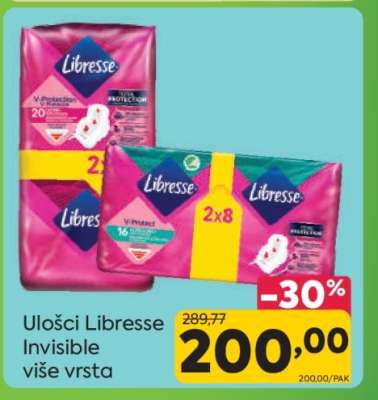 Ulošci Libresse Invisible više vrsta
