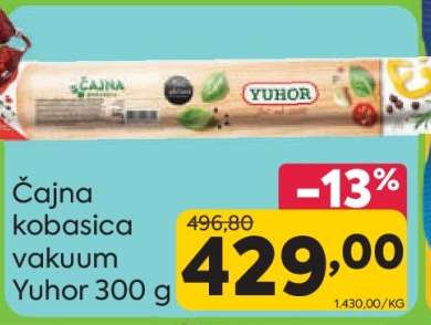 Čajna kobasica vakuum Yuhor 300 g