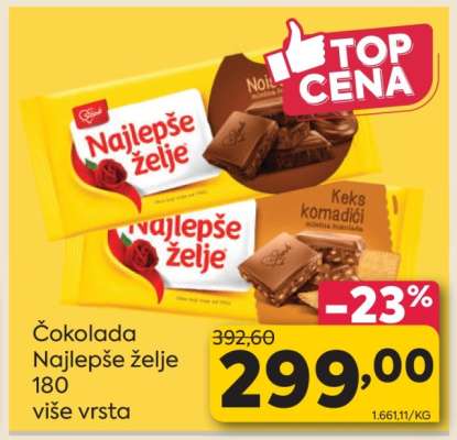 Čokolada Najlepše želje 180