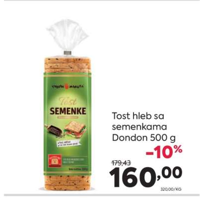 Tost hleb sa semenkama DonDon 500 g