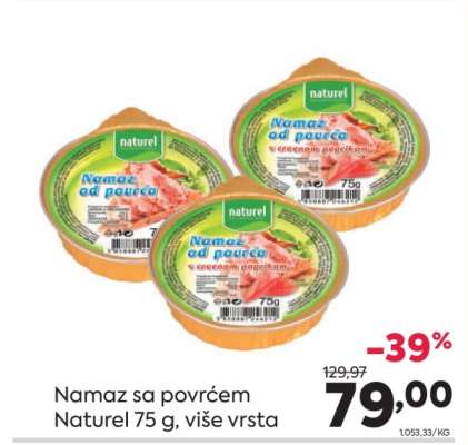 Namaz sa povrćem Naturel 75 g, više vrsta
