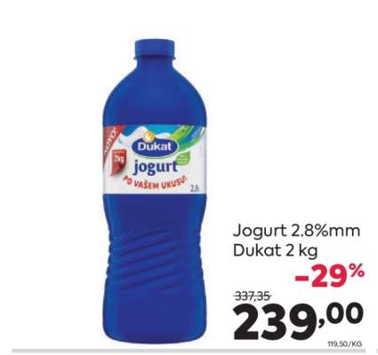 Jogurt 2.8%mm Dukat 2 kg