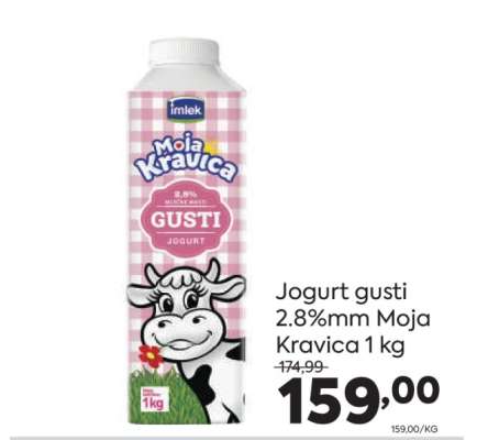 Jogurt gusti 2.8%mm Moja Kravica 1 kg