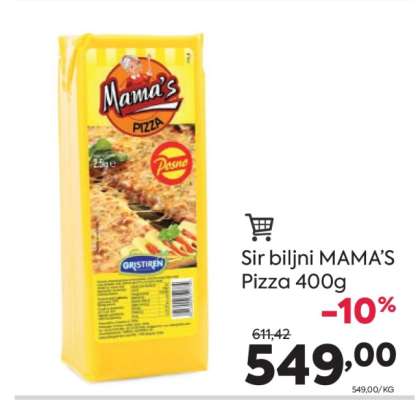 Sir biljni MAMA’S Pizza 400g