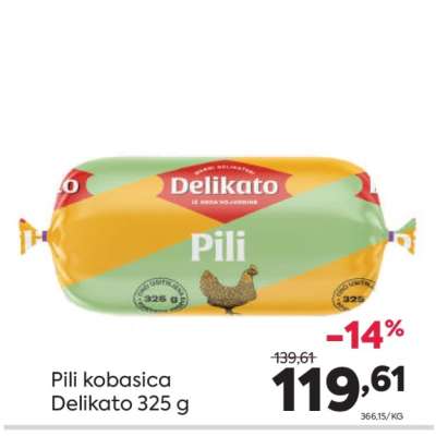 Pili kobasica Delikato 325 g