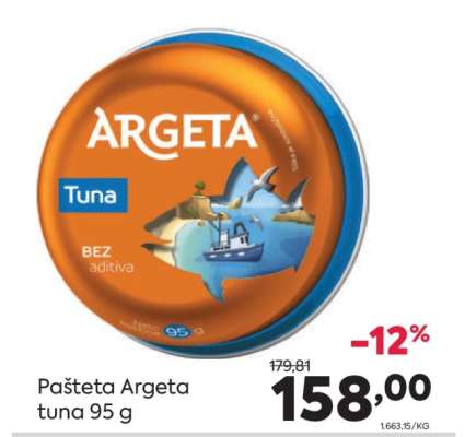 Pašteta Argeta tuna 95 g