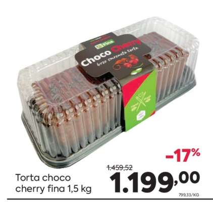 Torta choco cherry fina 1,5 kg