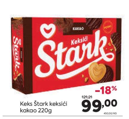 Keks Štark keksíci kakao 220g