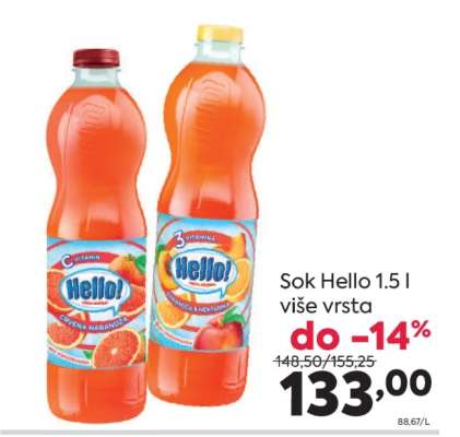 Sok Hello 1.5 l više vrsta