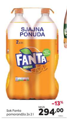 Sok Fanta pomorandža 2x 2 l