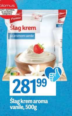 Šlag krem aroma vanile, 500g