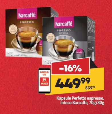 Kapsule Perfetto Espresso, Inteso Barcaffe, 70g/80g