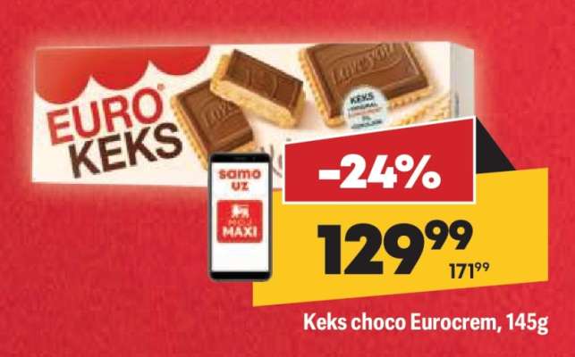 Keks choco Eurocrem, 145g