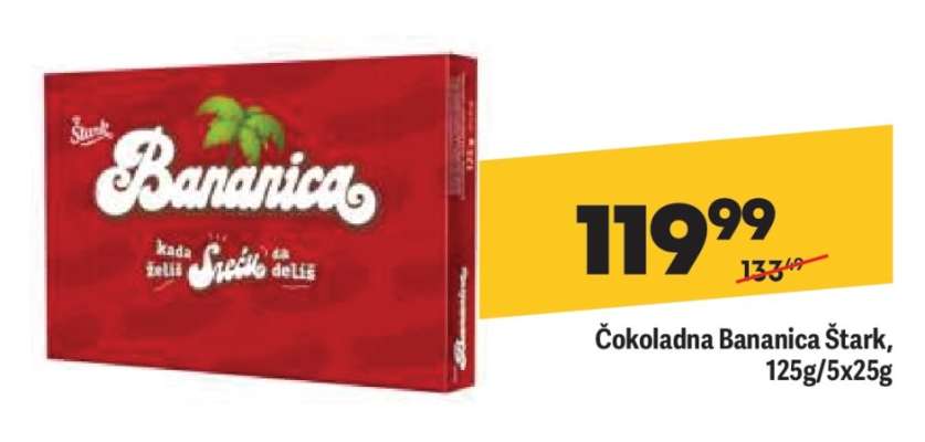 Čokoladna bananica Štark 125g 5x25g